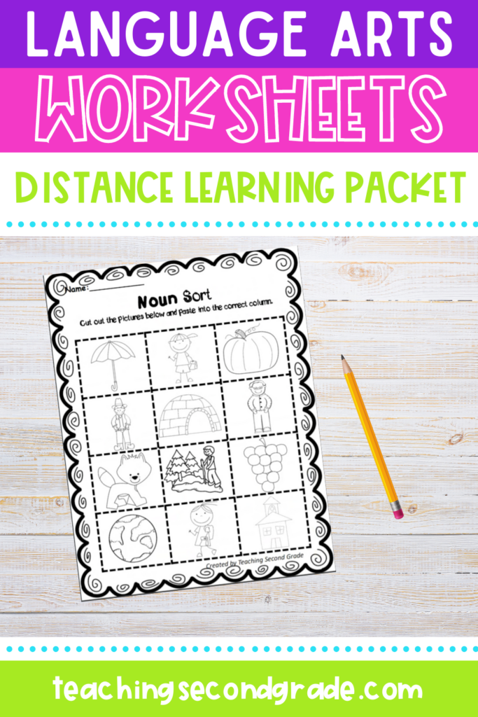 Language Arts Worksheets Distance Learning Packet - Teaching Second Grade