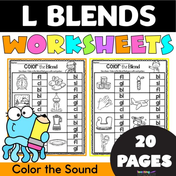 L Blends Worksheets Beginning Consonant Blends cl fl gl sl bl pl ...