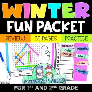 Winter fun activity packet printable busy work worksheets