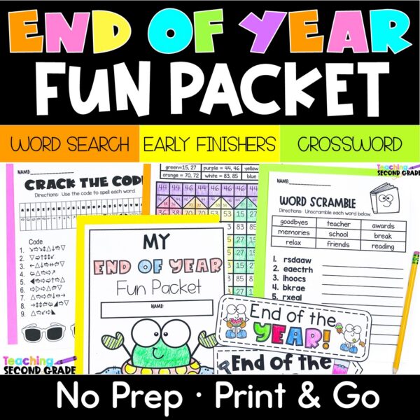 End of Year Worksheets & Activities – Last Days of School Packet