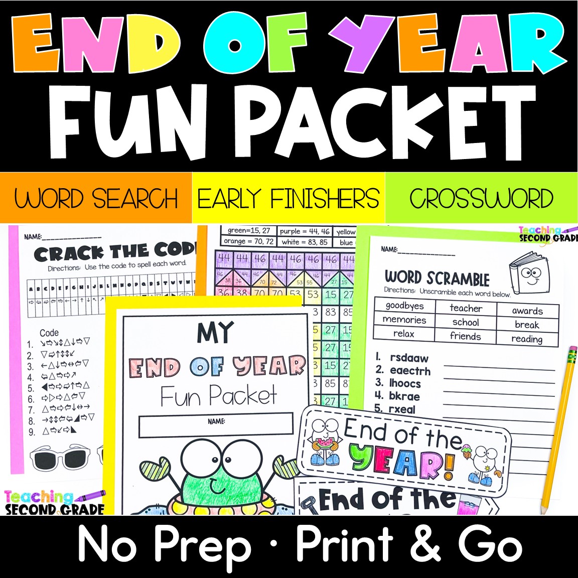 End of Year Worksheets and Activities Packet for Last Days of School – Printable Fun Packet