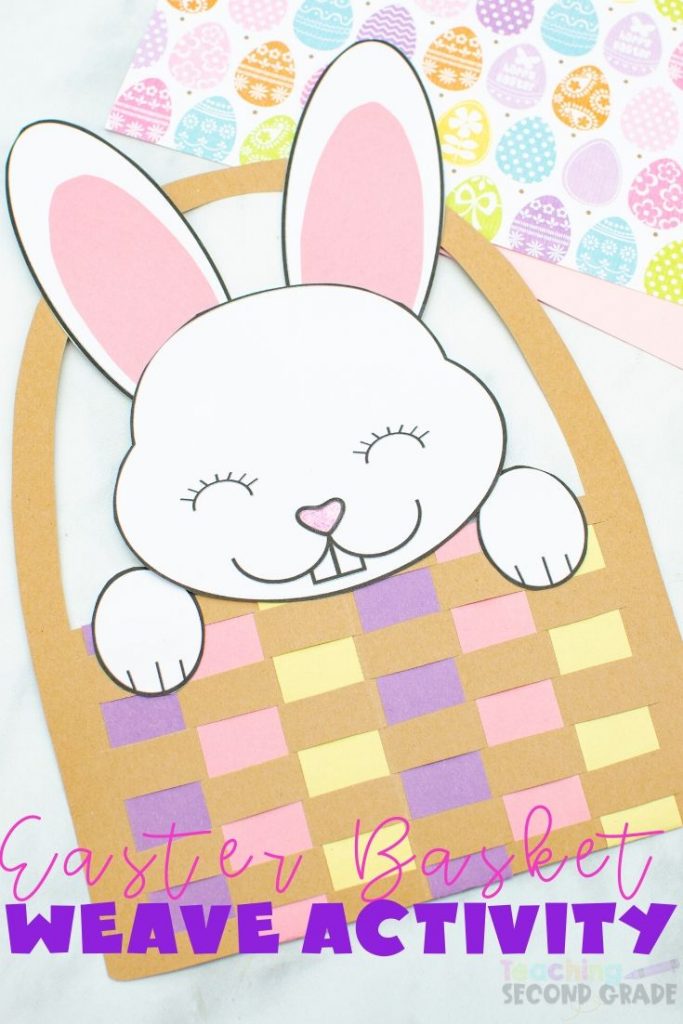 This cute Easter Basket Craft art project can be done in class or at home. Simple printable templates and easy to follow directions make this a huge hit. #teachingsecondgrade #easter #kidsactivities #kidscrafts #easterbasket | Easter Crafts for Kids | Easter Basket Crafts | Easter Crafts | Simple kids crafts | Simple Kids Activities