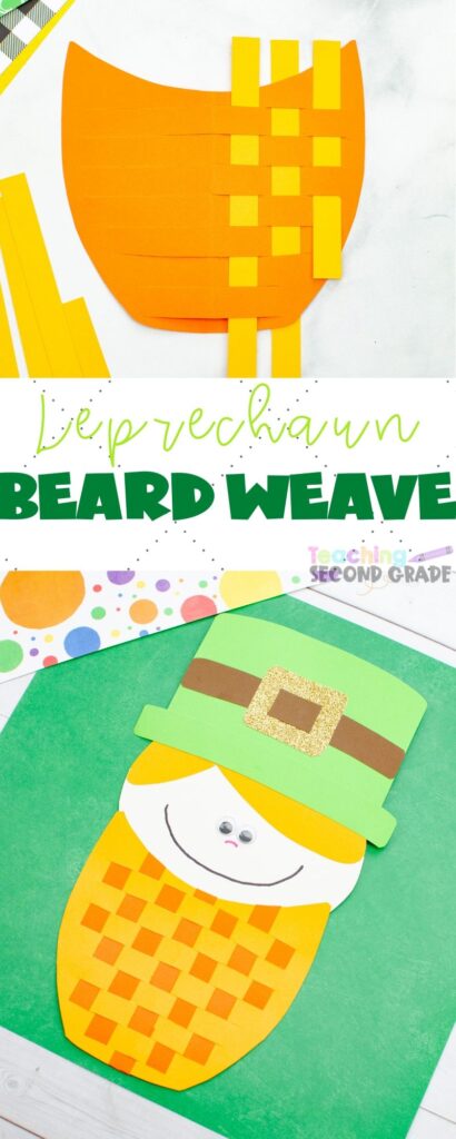 This Leprechaun Beard Weave Activity is fun for kids. Not only do they get to learn more about leprechauns but they get to practice their fine motor skills. #teachingsecondgrade #leprechaun #stpatricksdaycraft #easycraftsforkids #finemotorskills | Easy Kids Crafts | St. Patrick's Day Crafts | Weaving Crafts | Fine Motor Skills Crafts | Leprechaun Crafts