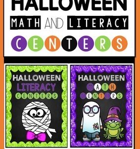 Halloween Math and Literacy Centers Bundle