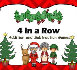Christmas 4 in a Row Addition and Subtraction