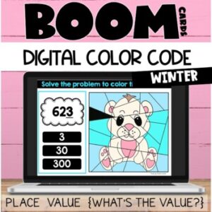 Place Value Boom Cards™ Digital Color Code: 1st and 2nd Grade Task Cards