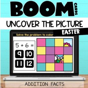 Easter Hidden Picture Boom Cards™ Addition Facts for 1st and 2nd Grade