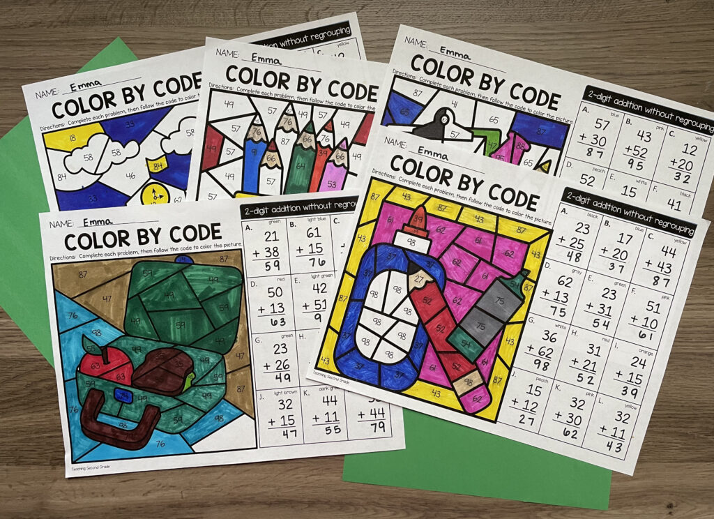 Draw With Color Code Back to School Color by Code - Teaching Ideas Made Easy