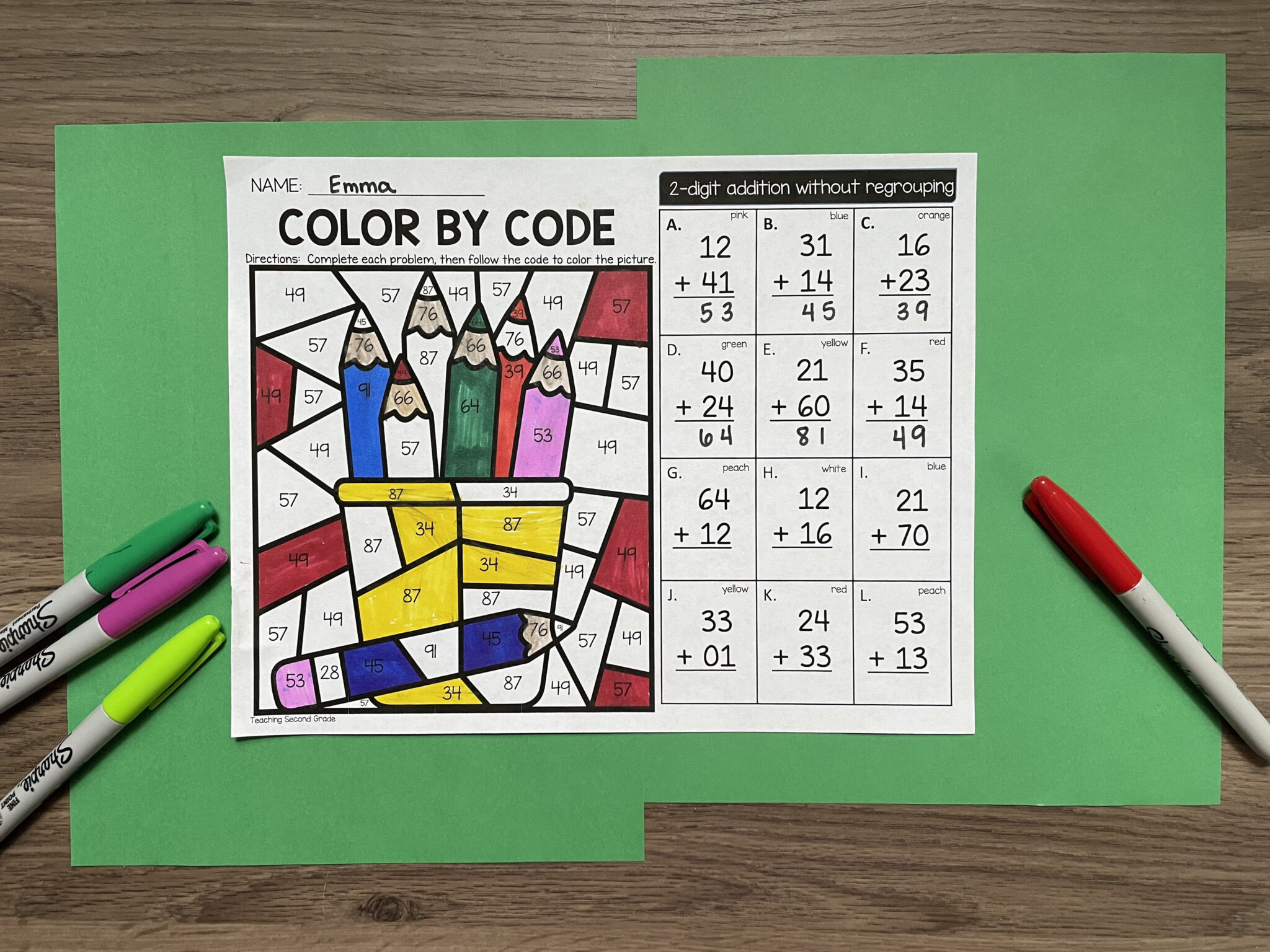 Back to School Color by Code - Teaching Ideas Made Easy