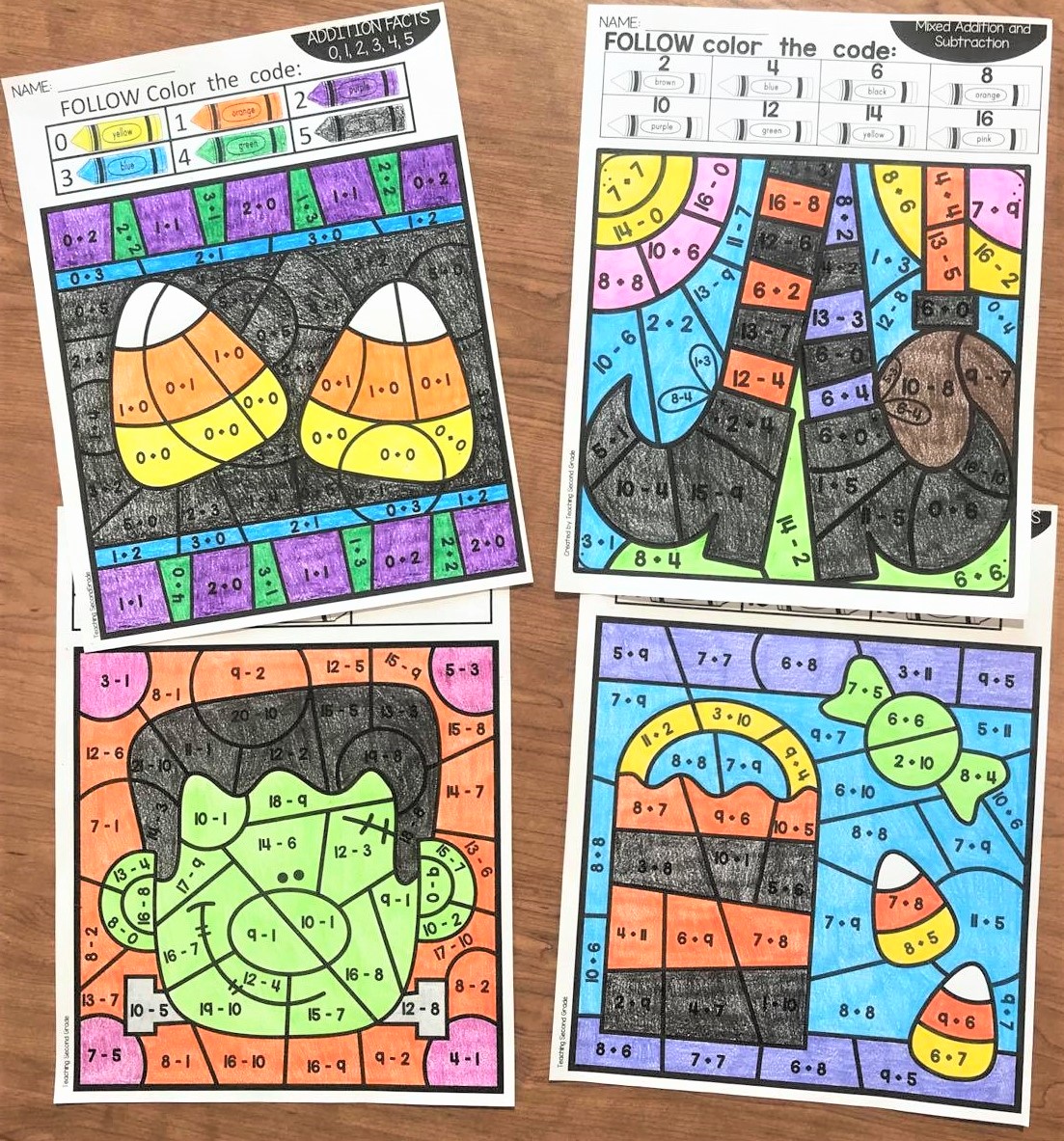 teaching_second-grade_halloween_color_by_number