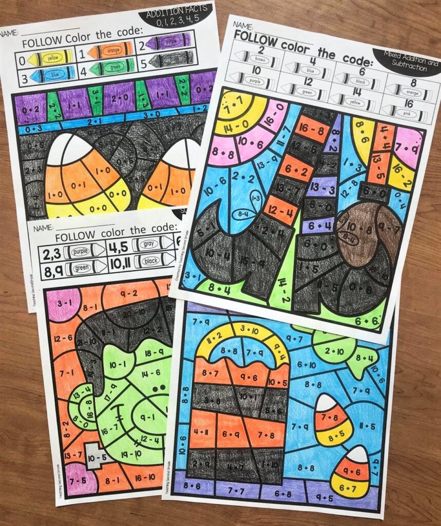teaching_second-grade_halloween_color_by_number