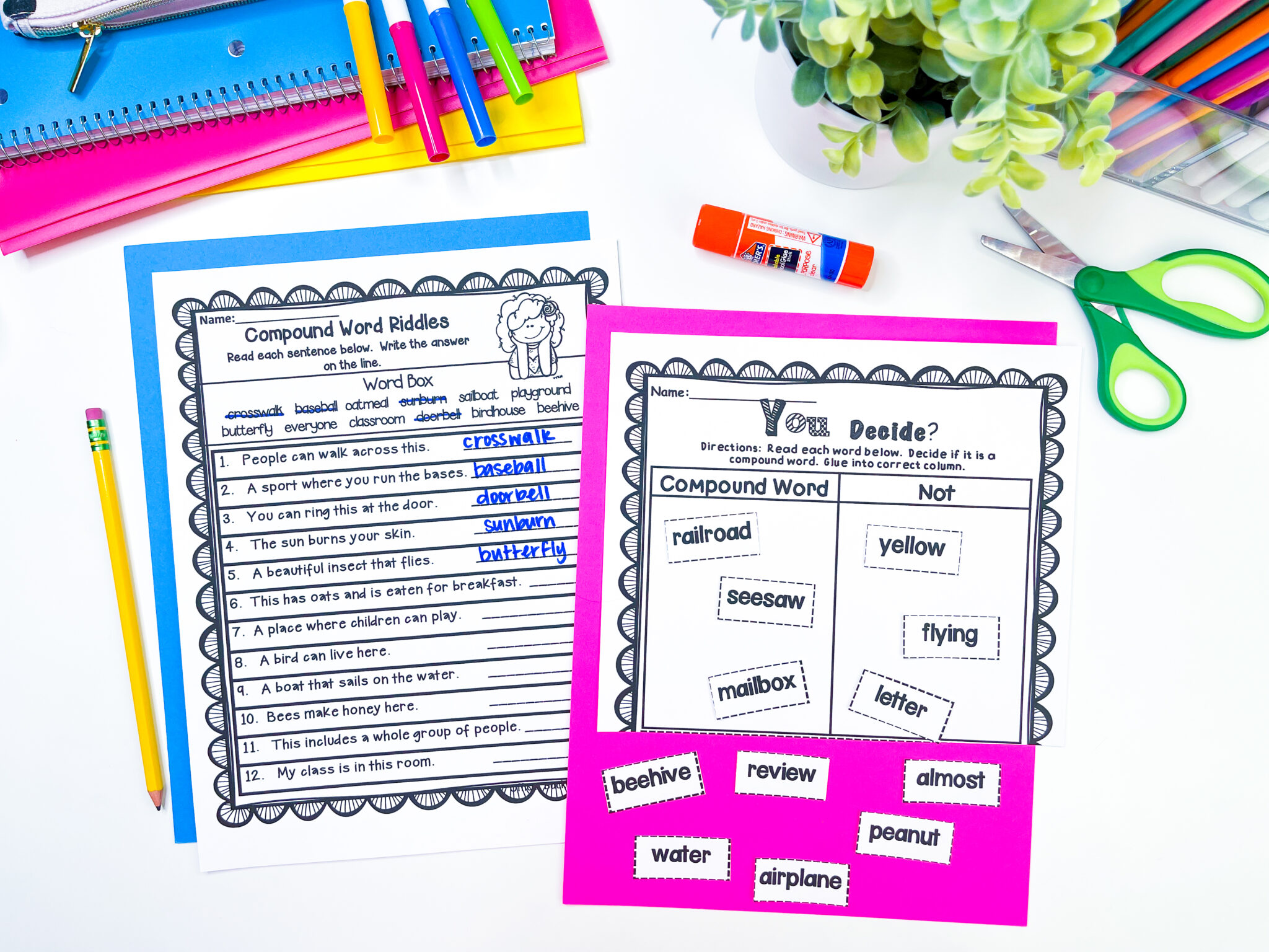 Compound Word Worksheets for Kids - Teaching Ideas Made Easy