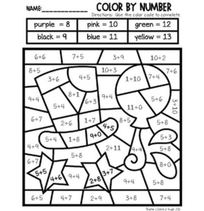 Color by Number Second Grade