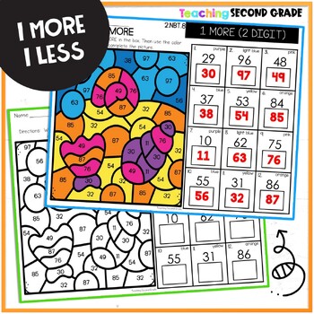 1 More 1 Less Color by Code Worksheets - Image 2