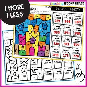1 More 1 Less Color by Code Worksheets - Image 3