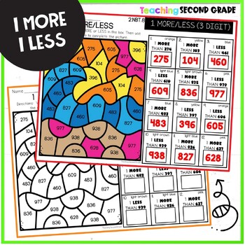 1 More 1 Less Color by Code Worksheets - Image 4