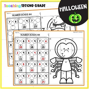 Halloween Number Bonds Practice Mystery Pictures - Image 3