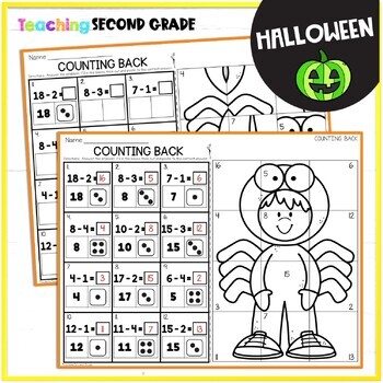 Halloween Subtraction Facts Strategies Mystery Pictures - Image 4