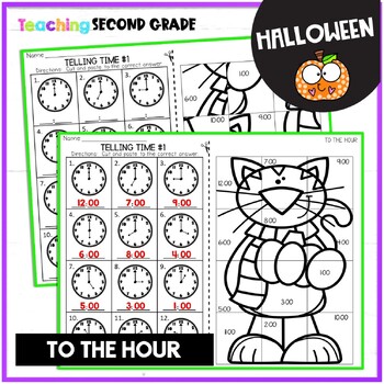 Halloween Telling Time Practice & Review Mystery Pictures - Image 2