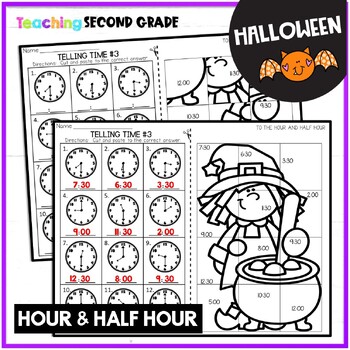 Halloween Telling Time Practice & Review Mystery Pictures - Image 3