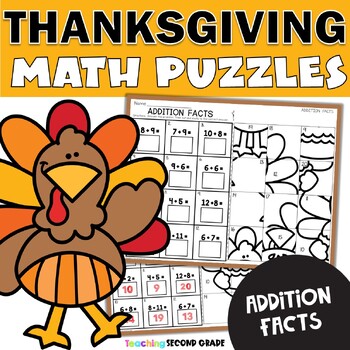 Thanksgiving Addition Facts to 20 Mystery Pictures
