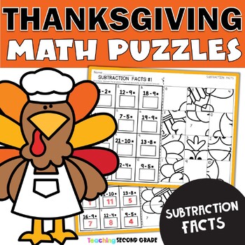 Thanksgiving Subtraction Facts to 20 Mystery Pictures