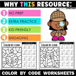 2 Digit Addition and Subtraction No Regrouping Color by Code - Teaching ...