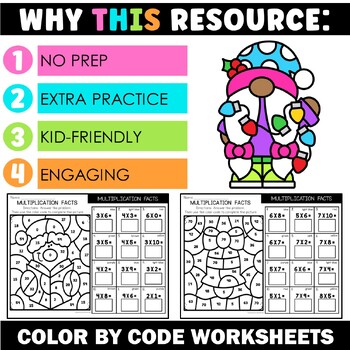 Christmas Multiplication Facts Color by Code - Image 2