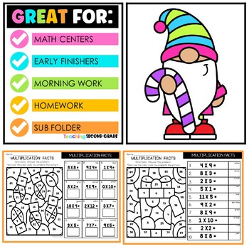 Christmas Multiplication Facts Color by Code - Image 4