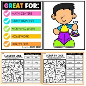 Irregular Past Tense Verbs Worksheets Color by Code - Teaching Ideas ...