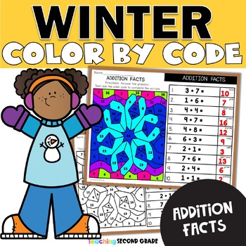 Winter Addition Facts Color by Code - Teaching Ideas Made Easy