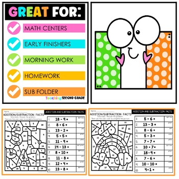 St. Patrick's Day Addition and Subtraction Facts Color by Code - Image 4