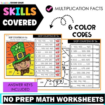 St. Patrick's Day Skip Counting Color by Code - Image 3