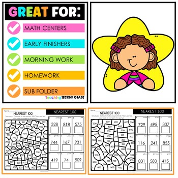 Estimating to the Nearest 10 and 100 Color by Code Worksheets - Image 4