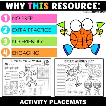 Sports Activity Placemats - Fun Mats for Busy Work and Time Fillers - Image 2