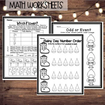 Spring Math and Literacy Worksheets - Image 2