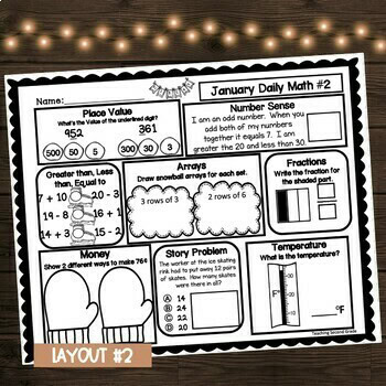 January Math Morning Work for 2nd Grade - Image 3