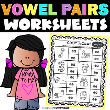 Vowel team worksheets with long vowel pairs ai ay ee ea igh oa ow phonics practice pages for 1st and 2nd grade