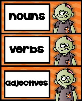 Halloween Parts of Speech ELA Center - Teaching Ideas Made Easy