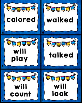 Past Present and Future Tense Verbs ELA Task Cards - Image 3