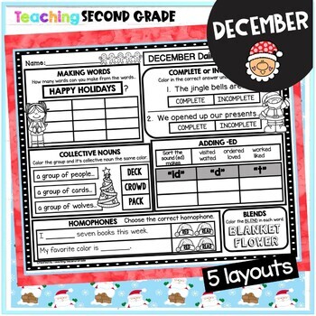 December ELA Morning Work for 2nd Grade - Image 3