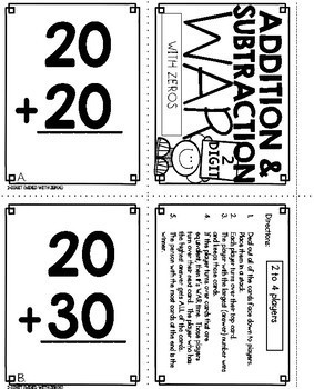 2 Digit Addition and Subtraction Math Game (no regrouping) - Image 2