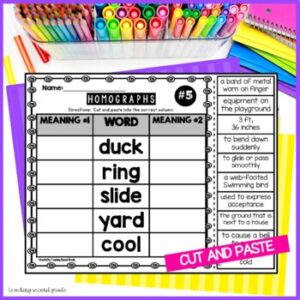 Homographs Worksheets | Multiple Meaning Words Activities