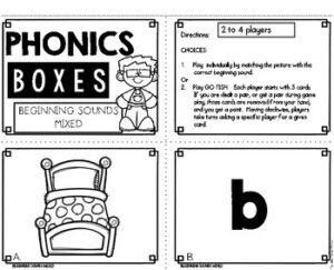 Beginning Sounds Phonics Boxes ELA Task Cards - Teaching Ideas Made Easy