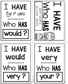 Second Grade Sight Words I Have Who Has - Image 2