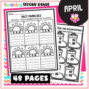 April Math Worksheets for 1st Grade Packet - Teaching Ideas Made Easy