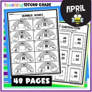 April Math Worksheets for 1st Grade Packet - Teaching Ideas Made Easy