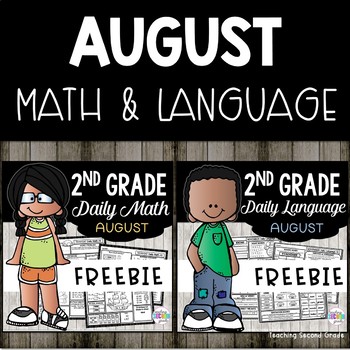 August Math and ELA Morning Work for 2nd Grade