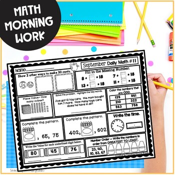 September Math and ELA Morning Work for 2nd Grade - Image 2