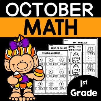 October Math Worksheets for 1st Grade